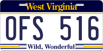 WV license plate OFS516