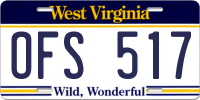 WV license plate OFS517
