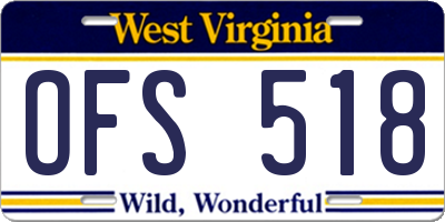 WV license plate OFS518