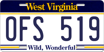 WV license plate OFS519