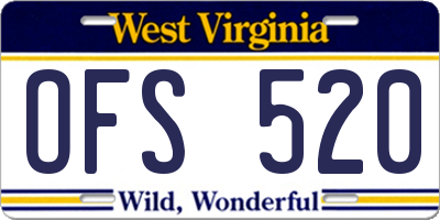 WV license plate OFS520