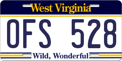 WV license plate OFS528