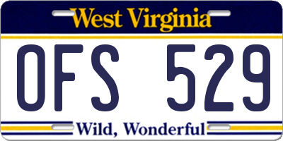 WV license plate OFS529