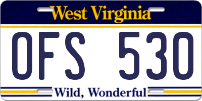 WV license plate OFS530