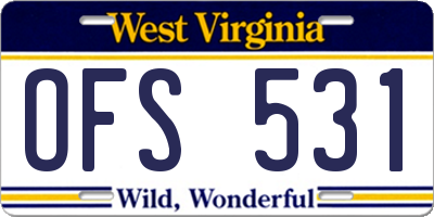 WV license plate OFS531