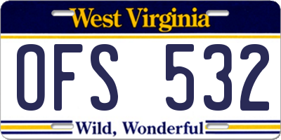 WV license plate OFS532