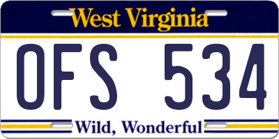 WV license plate OFS534