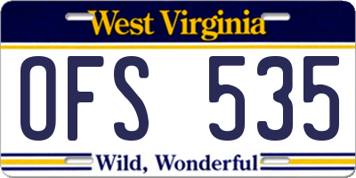 WV license plate OFS535