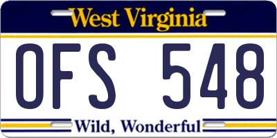 WV license plate OFS548