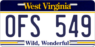 WV license plate OFS549