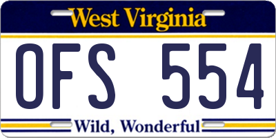 WV license plate OFS554