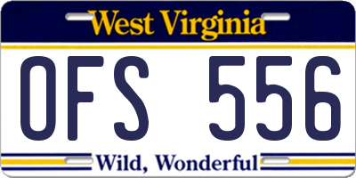 WV license plate OFS556
