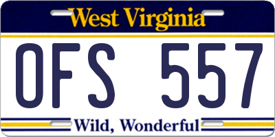 WV license plate OFS557