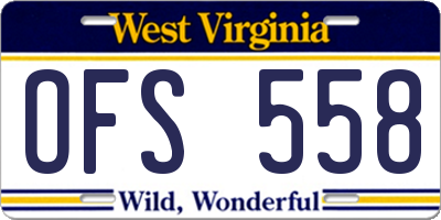 WV license plate OFS558