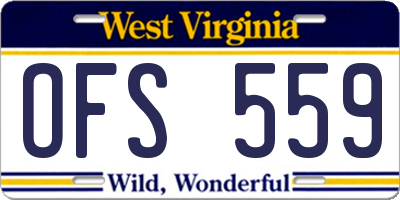 WV license plate OFS559