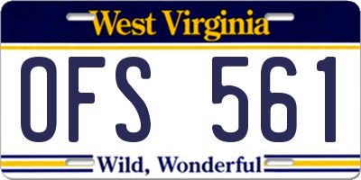WV license plate OFS561
