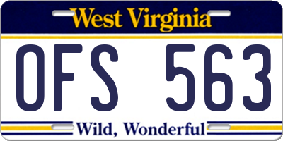 WV license plate OFS563