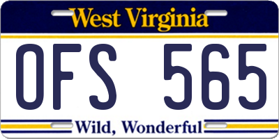 WV license plate OFS565