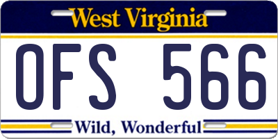 WV license plate OFS566
