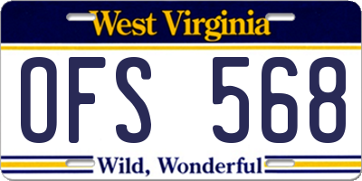 WV license plate OFS568