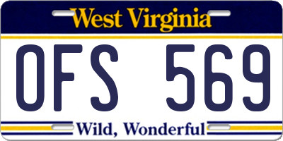 WV license plate OFS569