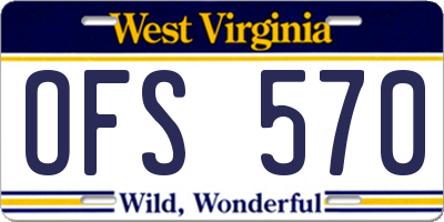 WV license plate OFS570