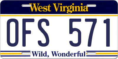 WV license plate OFS571