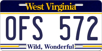 WV license plate OFS572