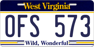WV license plate OFS573