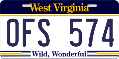 WV license plate OFS574