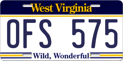 WV license plate OFS575