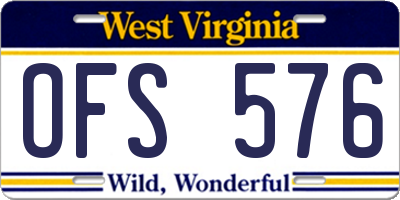 WV license plate OFS576