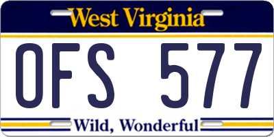WV license plate OFS577