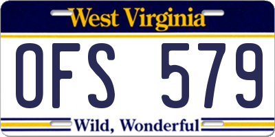 WV license plate OFS579
