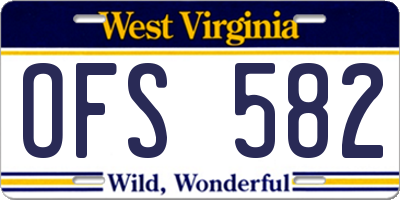 WV license plate OFS582