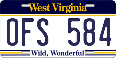 WV license plate OFS584