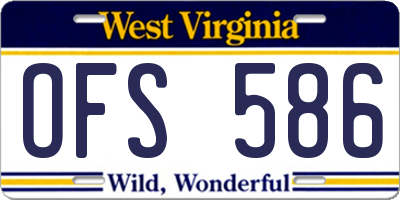 WV license plate OFS586