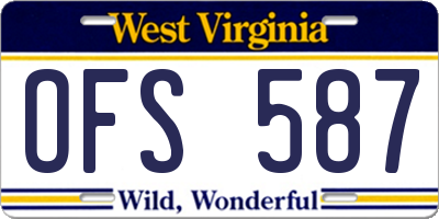 WV license plate OFS587