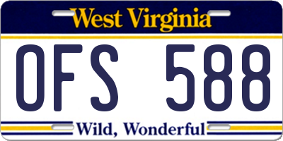 WV license plate OFS588