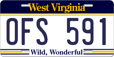 WV license plate OFS591
