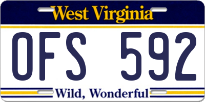 WV license plate OFS592