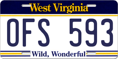 WV license plate OFS593