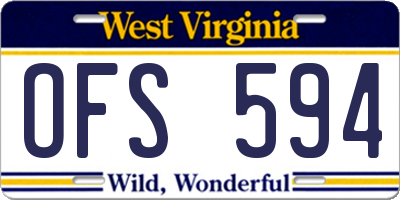 WV license plate OFS594