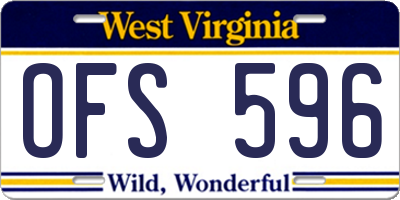 WV license plate OFS596