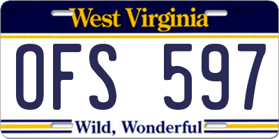 WV license plate OFS597