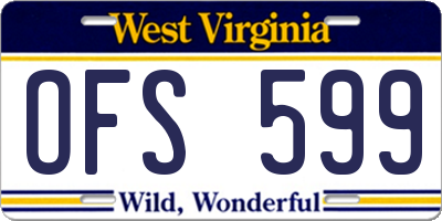 WV license plate OFS599