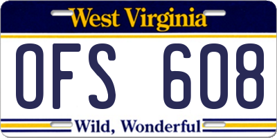 WV license plate OFS608