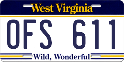 WV license plate OFS611
