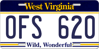WV license plate OFS620