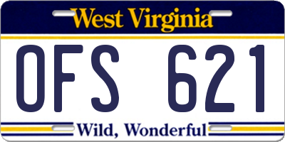WV license plate OFS621